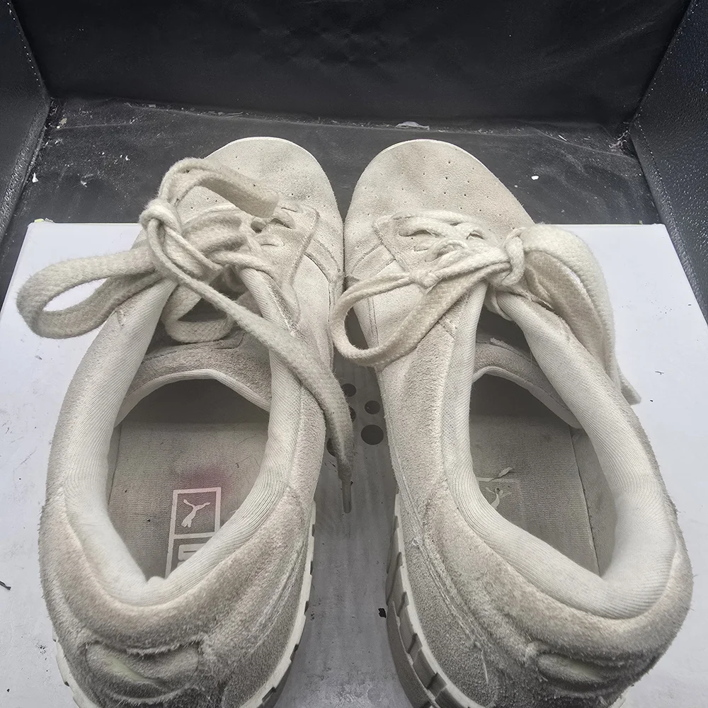 Puma‎ Cream Suede Sneakers Lace Up Women Size 9.5